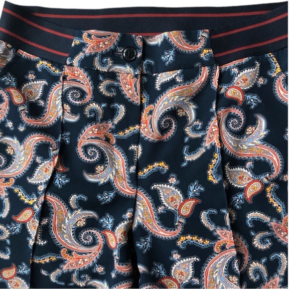 Gerry Weber Navy Paisley Cropped Pants 34 - Picture 2 of 7